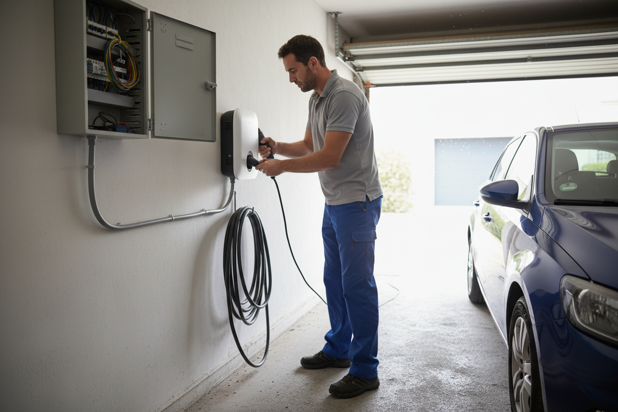 Installation de borne de recharge (IRVE) à Rodez